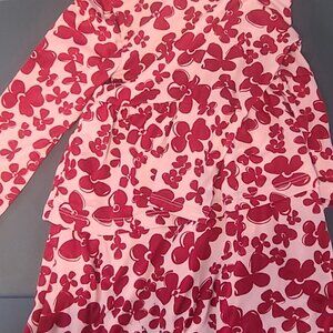 Pink and Red floral long sleeve dress